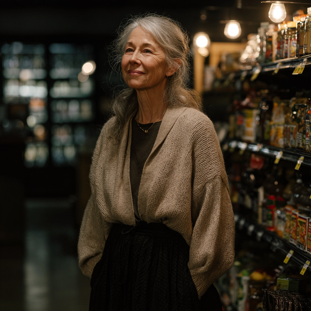 A smiling woman standing in a store | Source: Midjourney