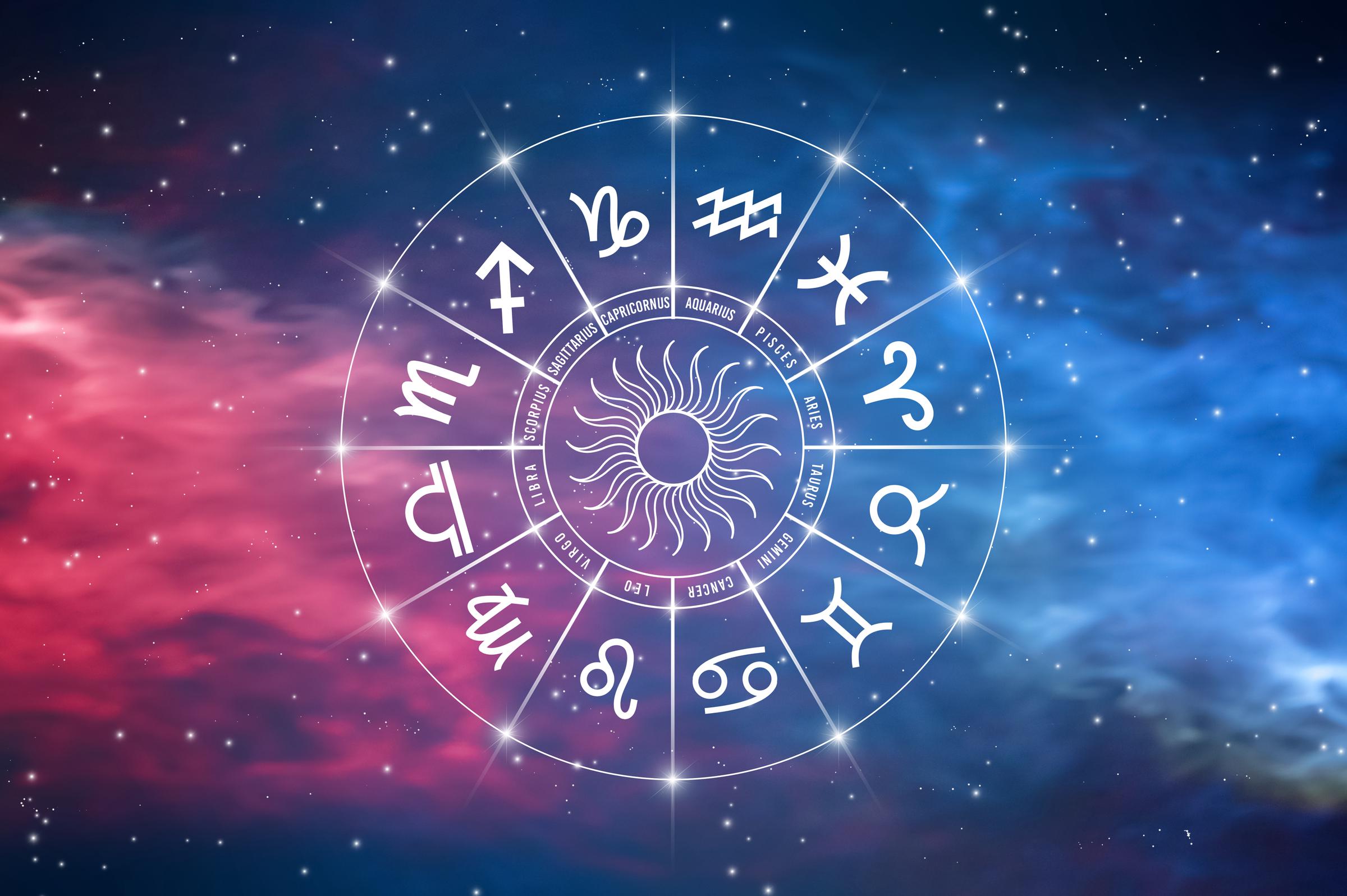 Zodiac signs inside of horoscope circle. | Source: Getty Images