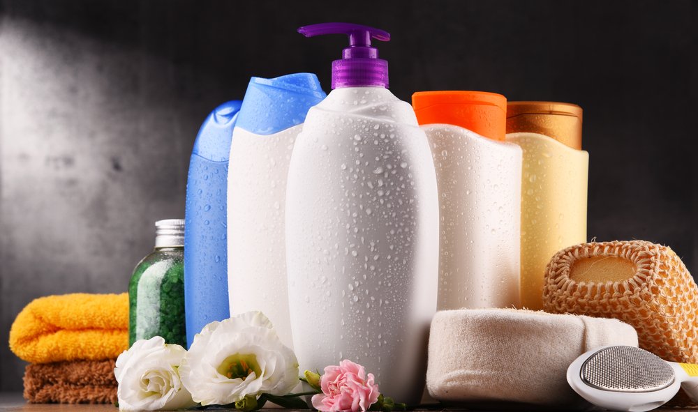 A photo of bottles of body care and beauty products. | Photo: Shutterstock