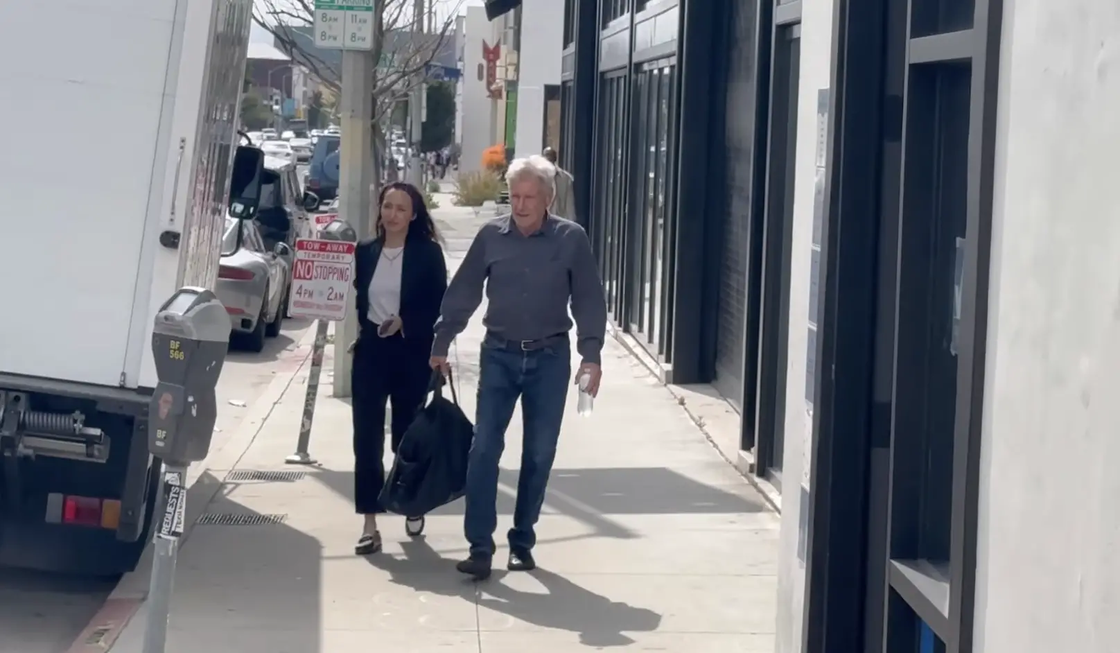 Harrison Ford and his daughter Georgia Ford in West Hollywood. | youtube.com/@CelebrityLivin