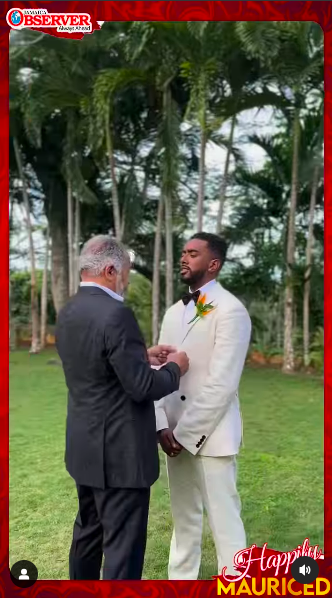 Eric and Etienne Maurice on the day of Etienne's wedding, posted on July 13, 2024 | Source: Instagram/jamaicaobserver