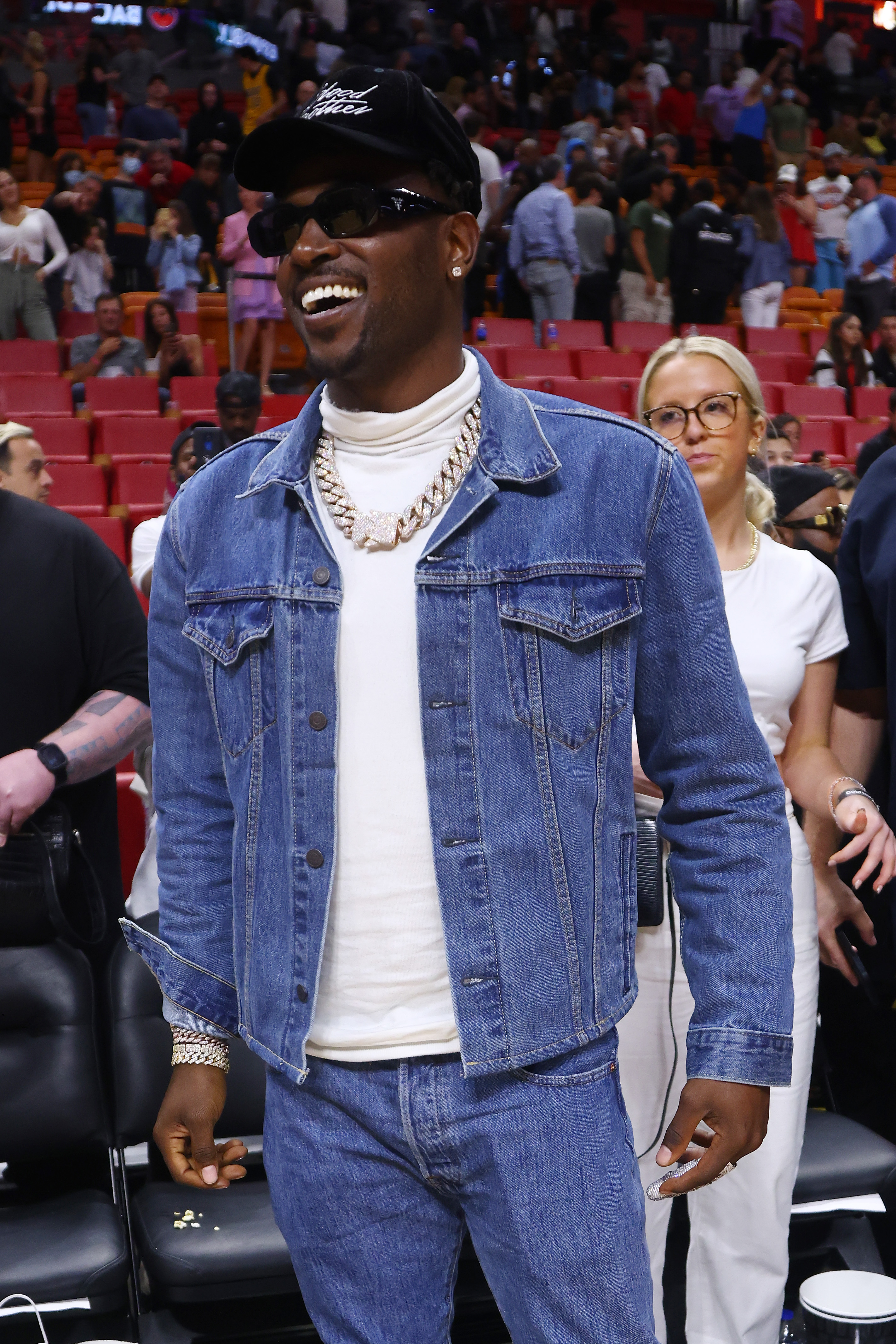 Antonio Brown at the game between the Miami Heat and the Detroit Pistons on March 15, 2022, in Miami, Florida. | Source: Getty Images