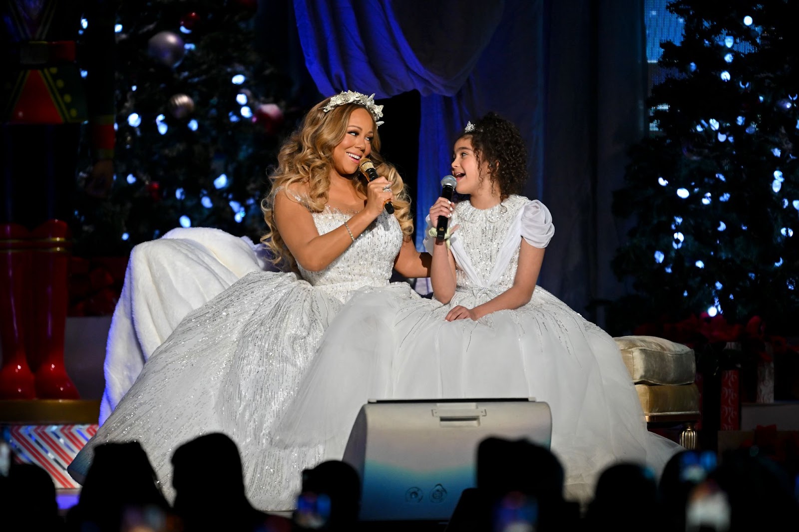 Mariah Carey and Monroe Cannon sing during the “Mariah Carey: Merry Christmas To All!” primetime concert special on December 13, 2022 | Source: Getty Images