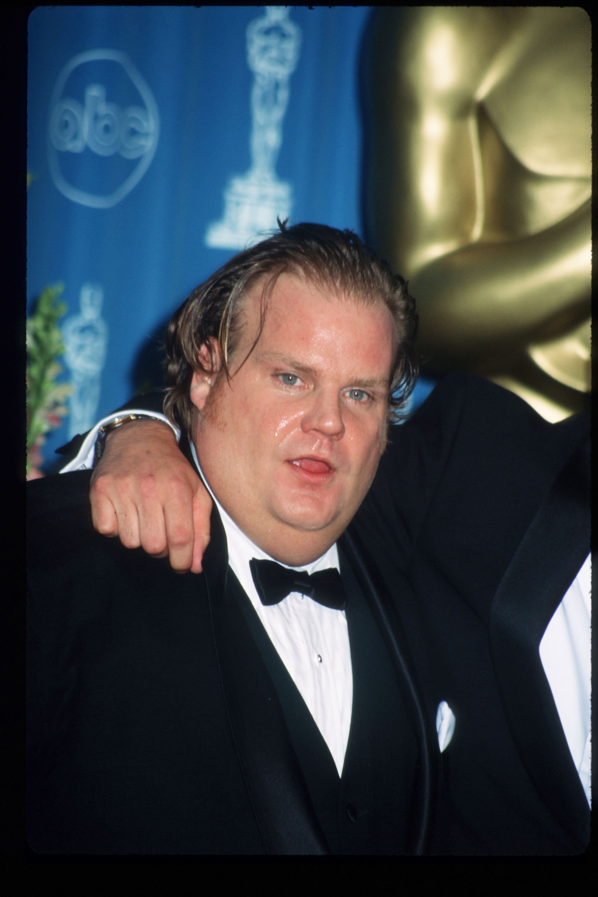 Chris Farley attends the 69th Annual Academy Awards ceremony on March 24, 1997, in Los Angeles, CA. I Source: Getty Images