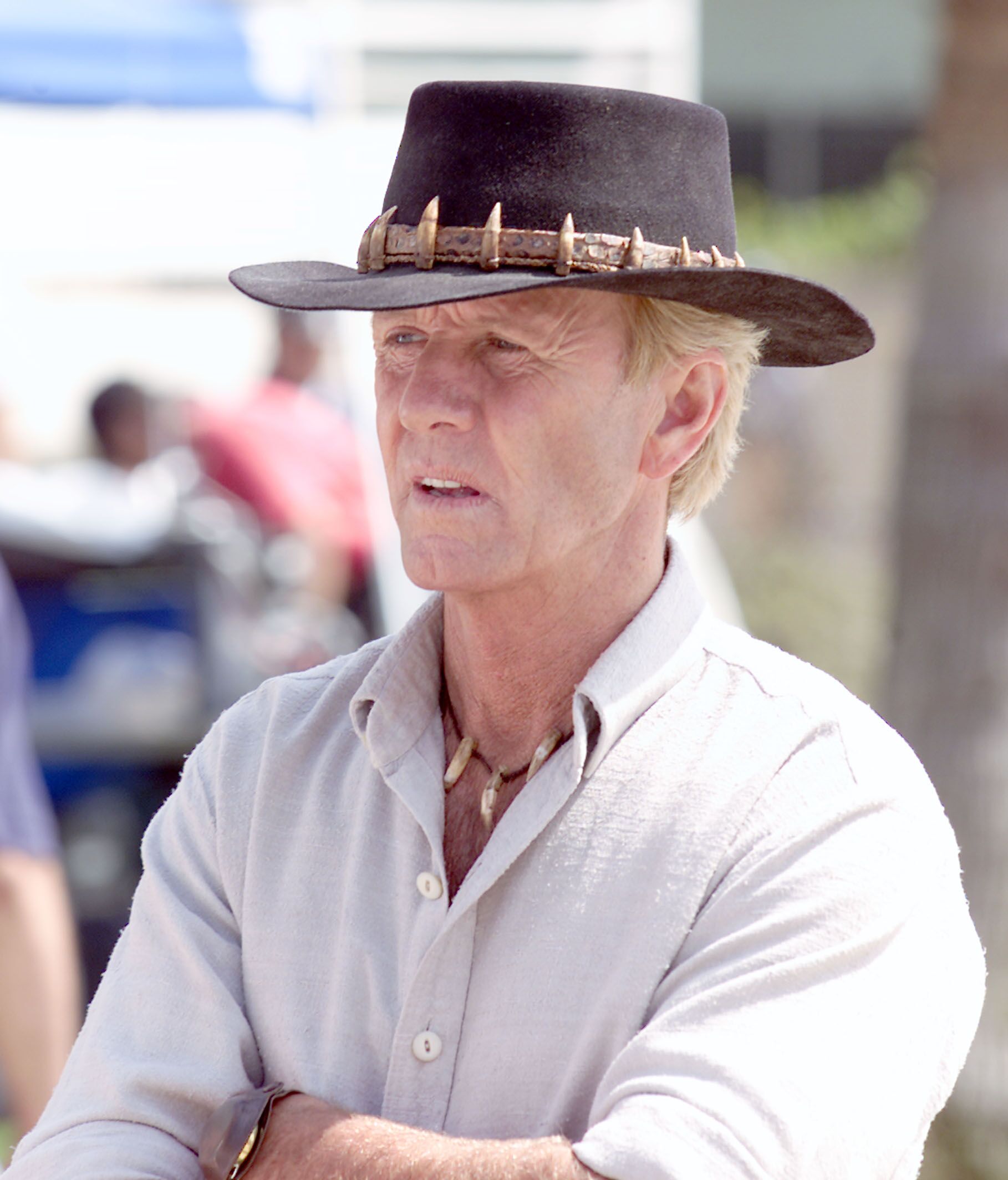 Paul Hogan films on the set of his new film "Crocodile Dundee in Los Angeles." | Source: Getty Images