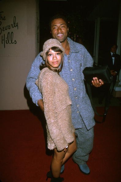 Lisa "Left Eye" Lopes of TLC and Andre Rison at the Arista Records Pre-Grammy Party at the Beverly Hills Hotel, Beverly Hills , CA. | Photo: Getty Images