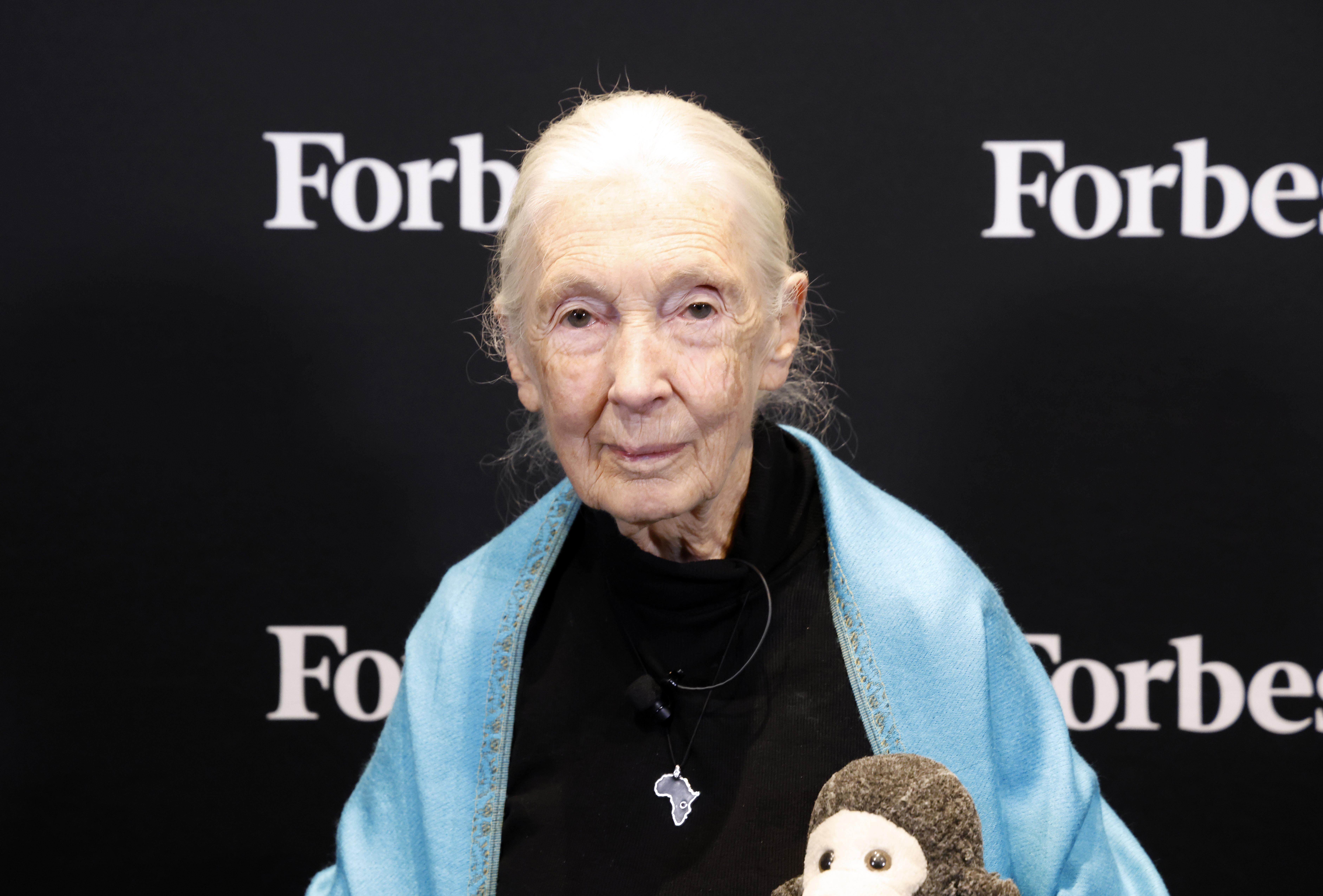 Jane Goodall at the 2025 Forbes Sustainability Summit at Forbes on Fifth on September 22 in New York. | Source: Getty Images