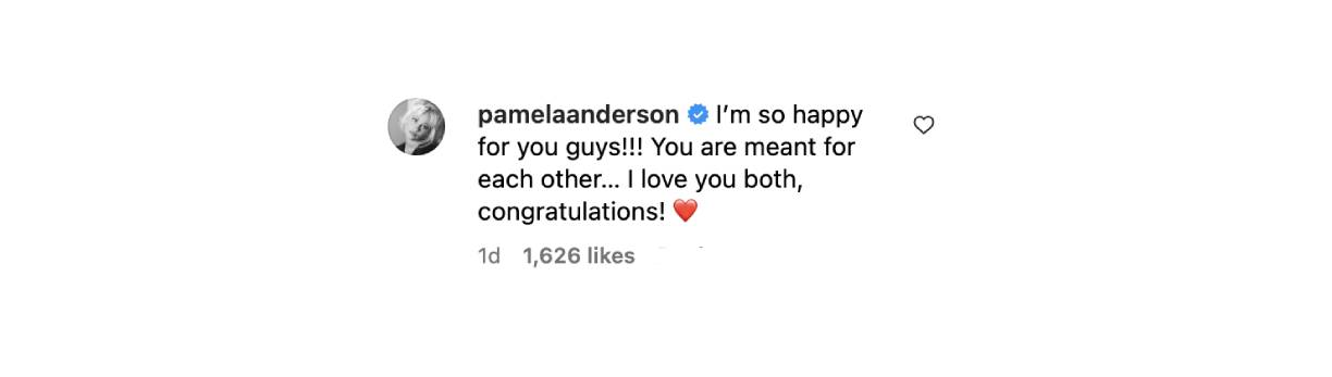 Pamela Anderson's comment on her son Dylan Jagger Lee's post, dated July 6, 2024 | Source: Instagram/dylanjaggerlee