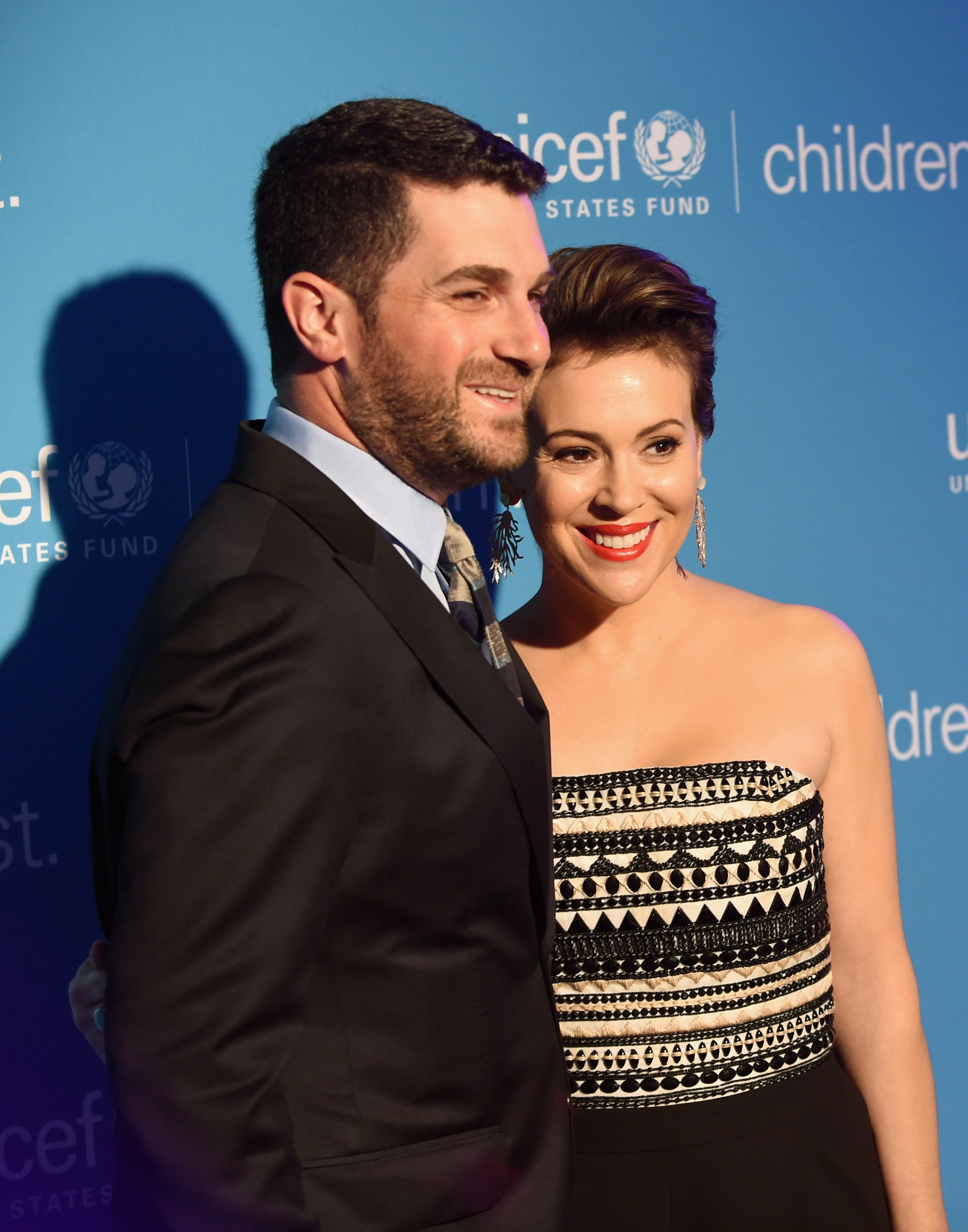 Dave Bugliari and Alyssa Milano at the Children First. An Evening With UNICEF on April 15, 2016 | Photo: GettyImages