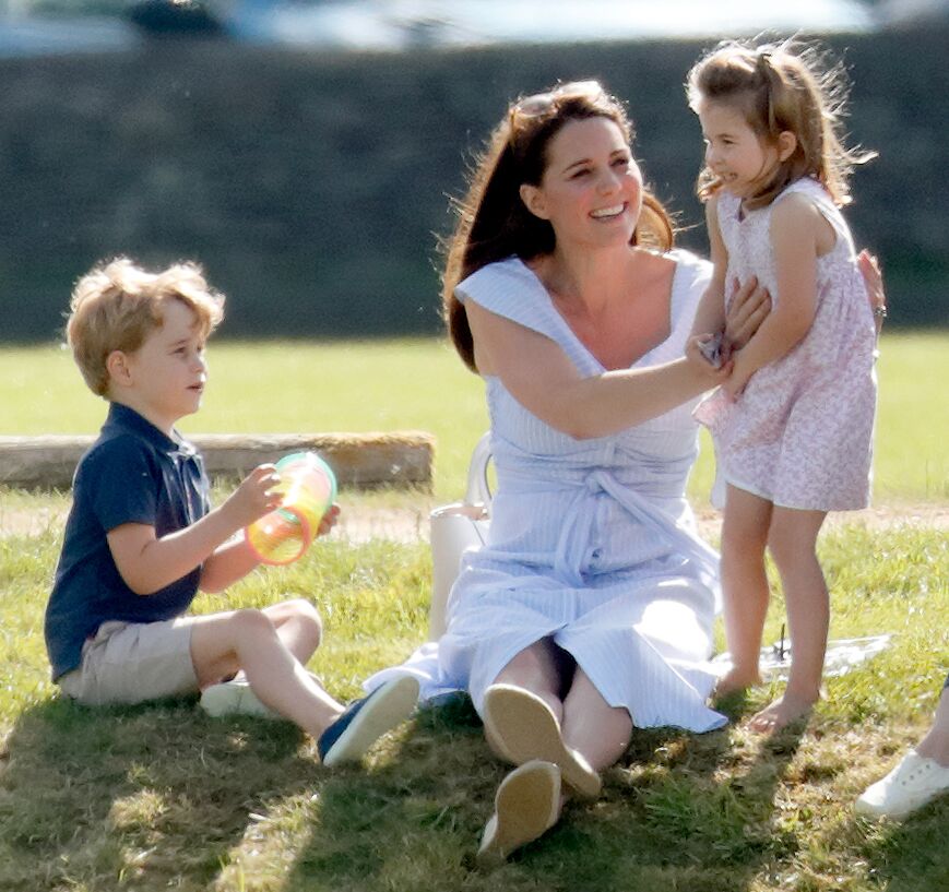  Prince George, Kate Middleton and Princess Charlotte at the Maserati Royal Charity Polo Trophy | Getty Images