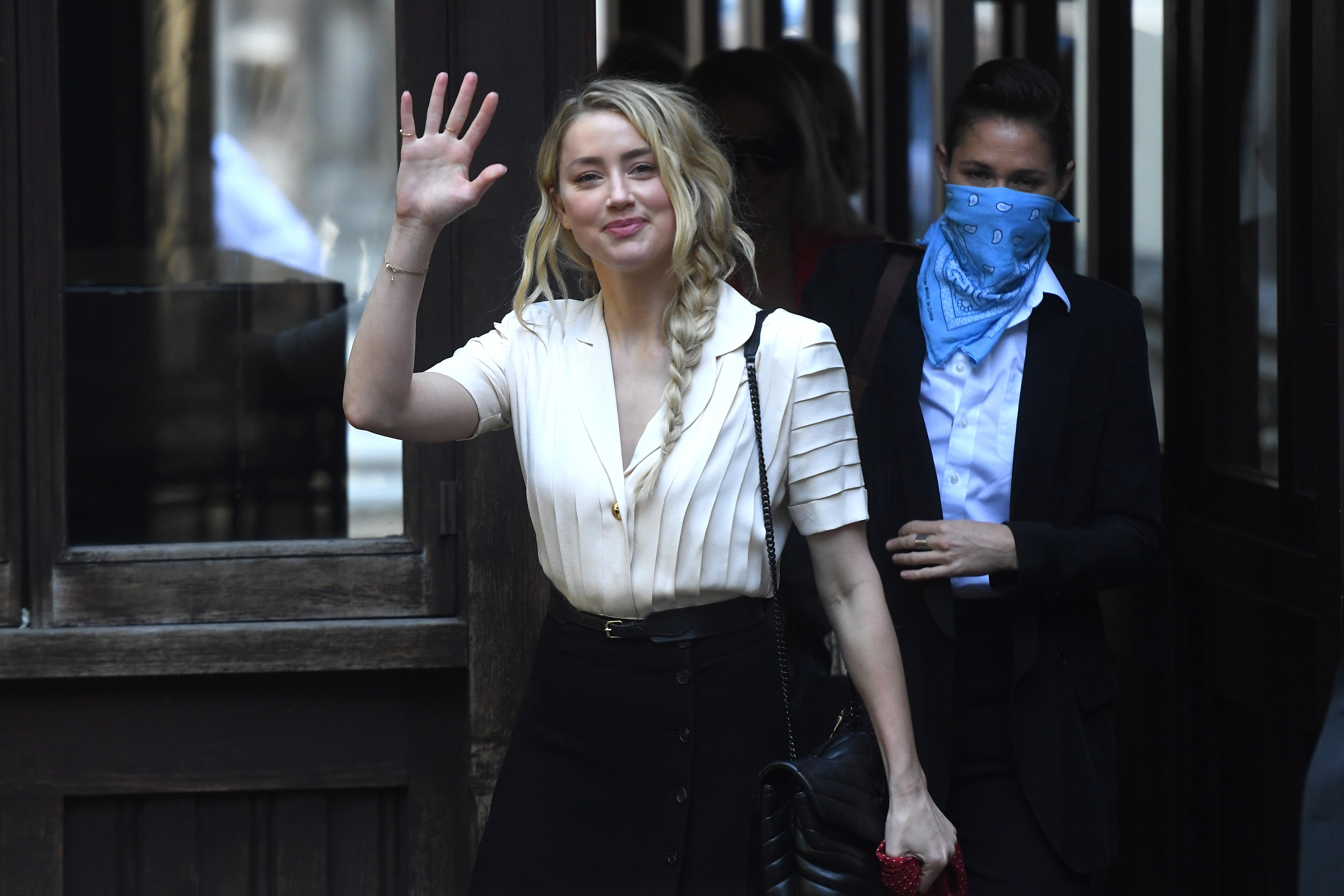 Amber Heard arrives at the Royal Courts of Justice, Strand on July 20, 2020 in London, England. | Source: Getty Images