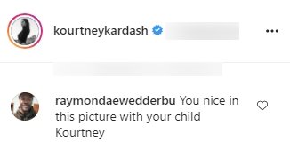 A fan's comment on Kourtney Kardashian's post on Instagram | Photo: Instagram/kourtneykardash