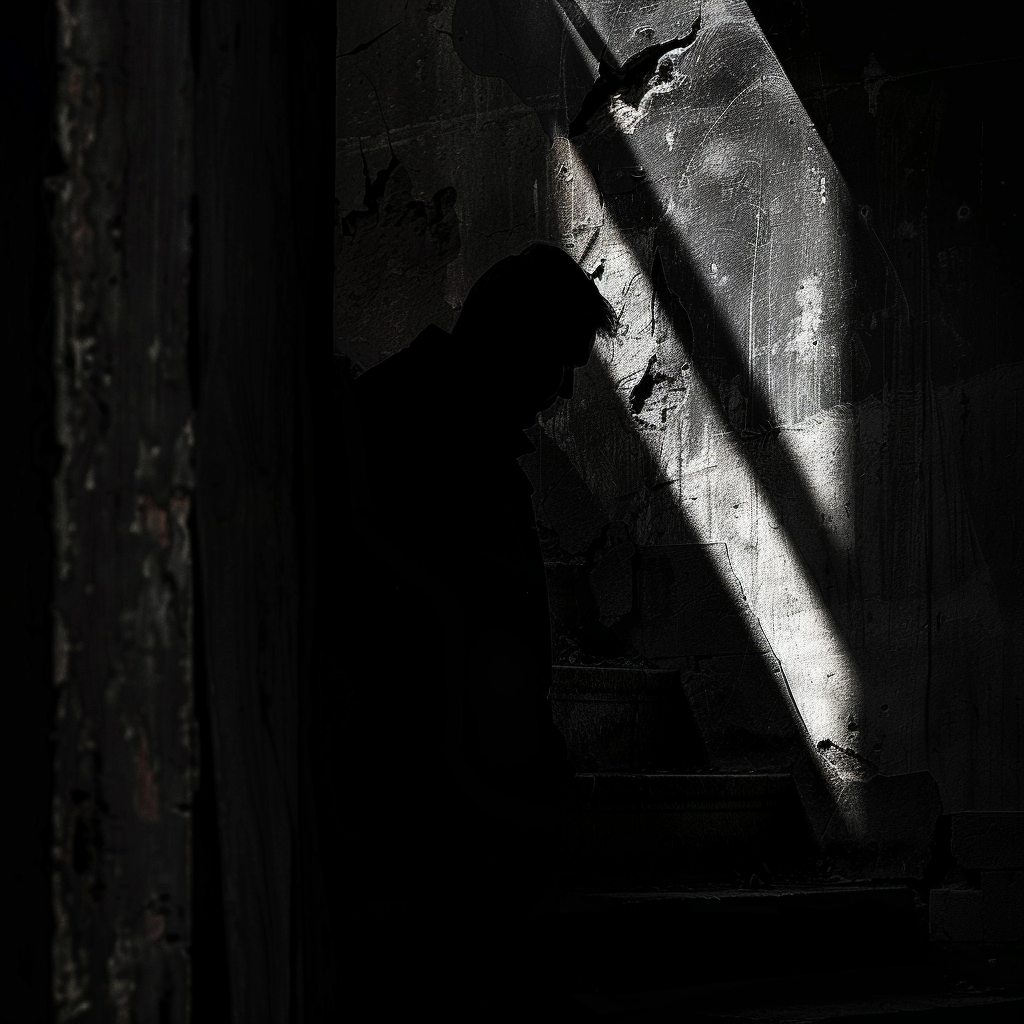 A man hiding in the shadows | Source: Midjourney