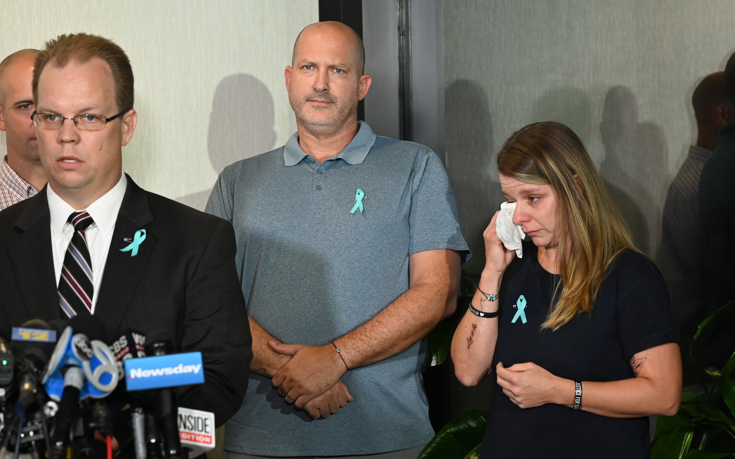 Gabby Petito's family and their attorney during a press conference in Bohemia, New York, on September 28, 2021. | Source: Getty Images