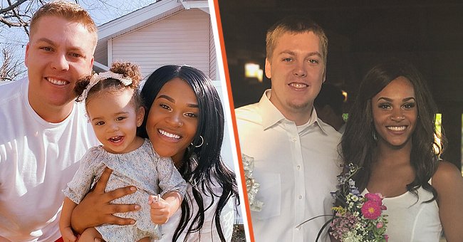 [Left] Picture of Asharel and Brady Chastain with their daughter, A'vaya; [Right] Picture of Asharel and Brady Chastain | Source : Getty Images 