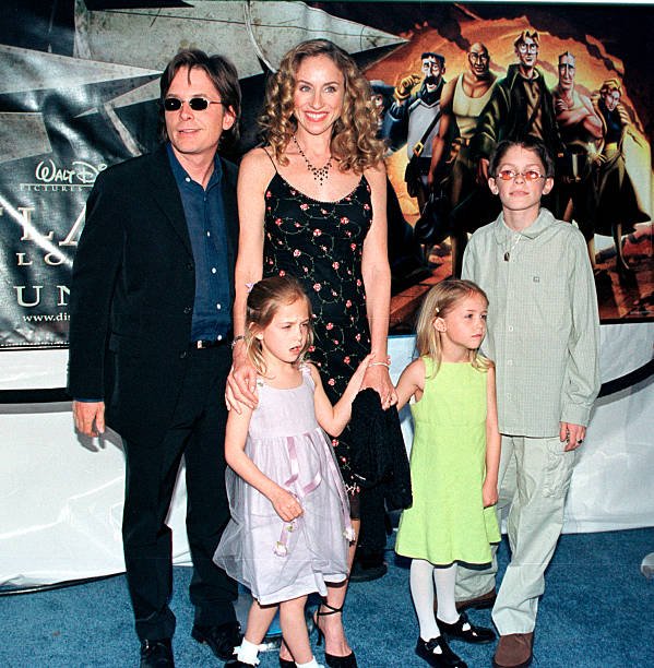 Couple Michael J. Fox and Tracy Pollan with their kids attend the local premiere of Walt Disney Pictures'' "Atlantis: The Lost Empire" June 6, 2001. | Source: Getty Images