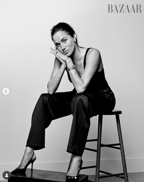 Meghan Markle from a post dated November 20, 2025. | Source: Instagram/harpersbazaarus