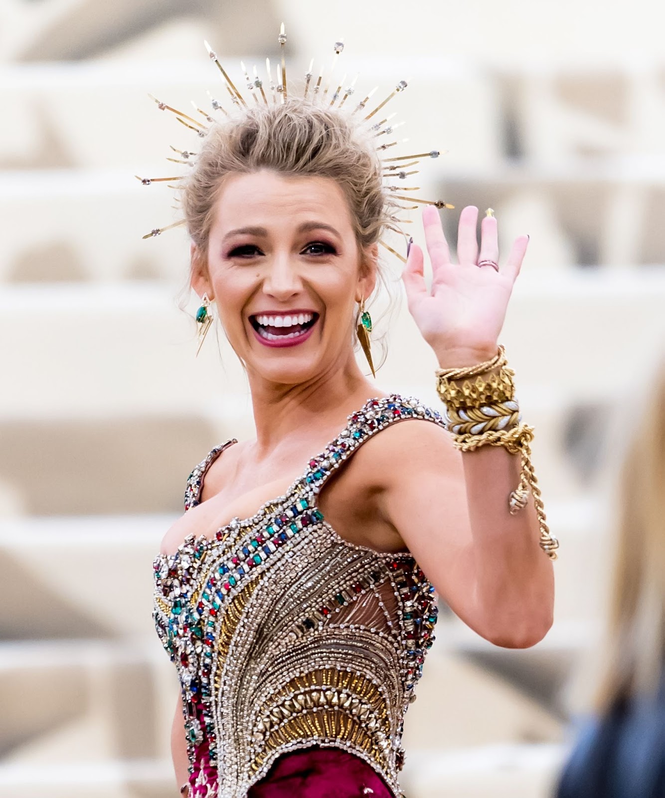 Blake Lively arriving to the 2018 MET Gala on May 7 in New York. | Source: Getty Images