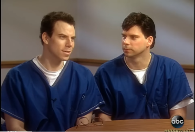 A photo of the Menendez brothers in prison during an interview taken from a video  posted on January 6, 2017 | Source: YouTube/@ABCNews