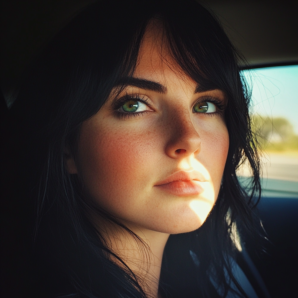 A woman sitting in a car | Source: Midjourney