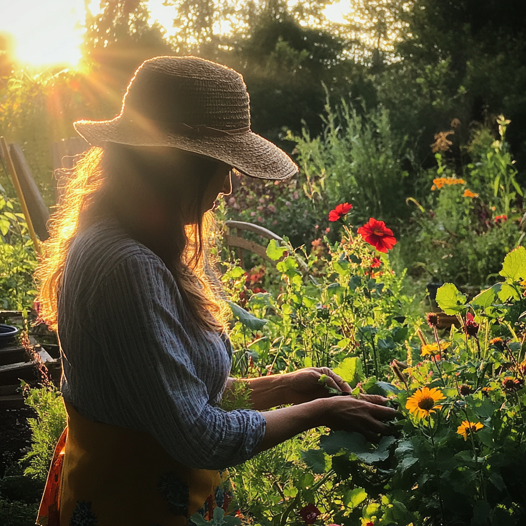 A woman gardening | Source: Midjourney