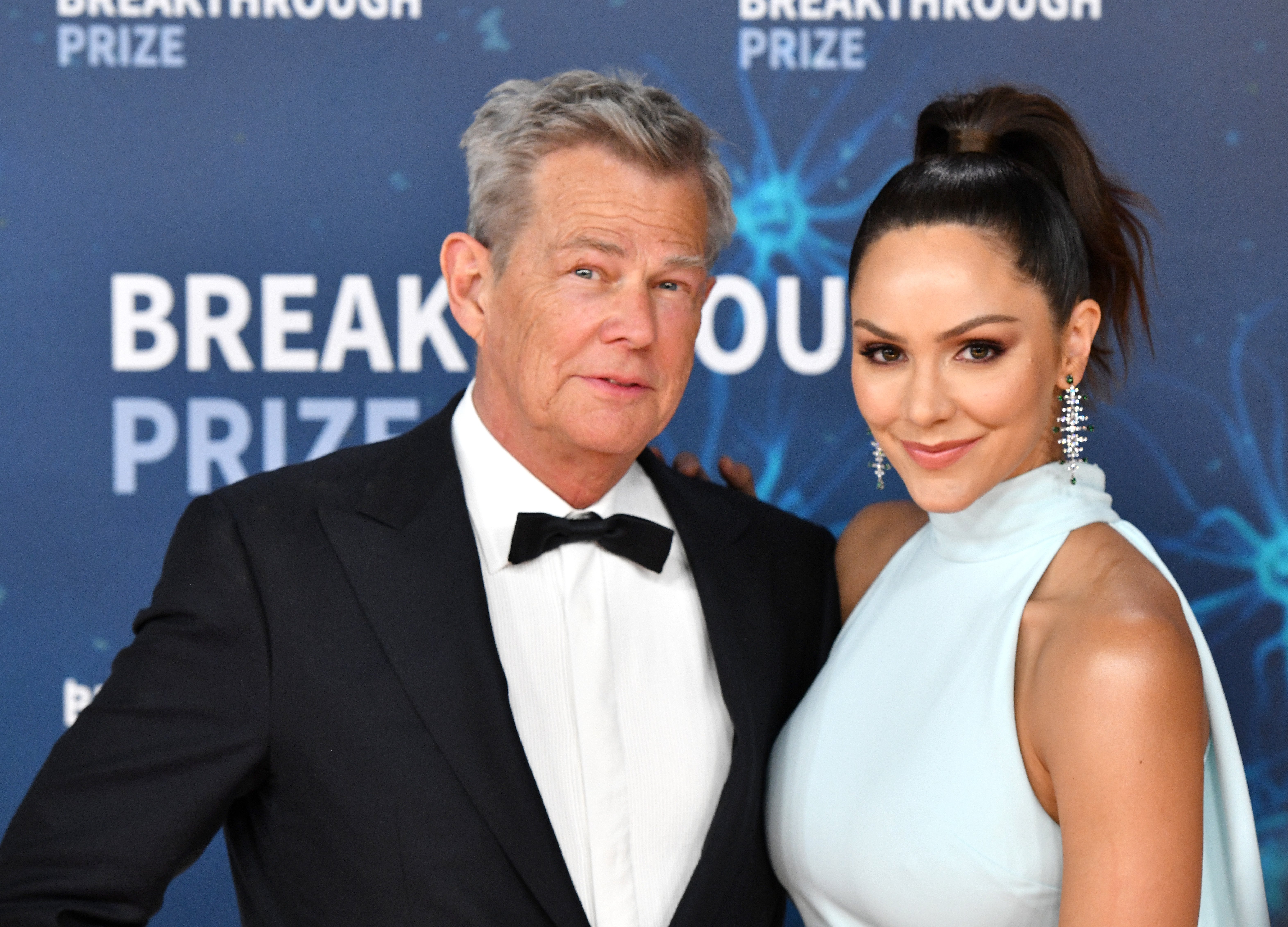 David Foster and Katharine McPhee pictured at the 2020 Breakthrough Prize Red Carpet at NASA Ames Research Center, California. | Photo: Getty Images