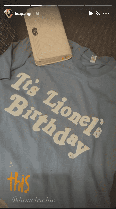 A printed shirt dedicated to Lionel Richie's 72nd birthday. | Photo:  instagram.com/lisaparigi_