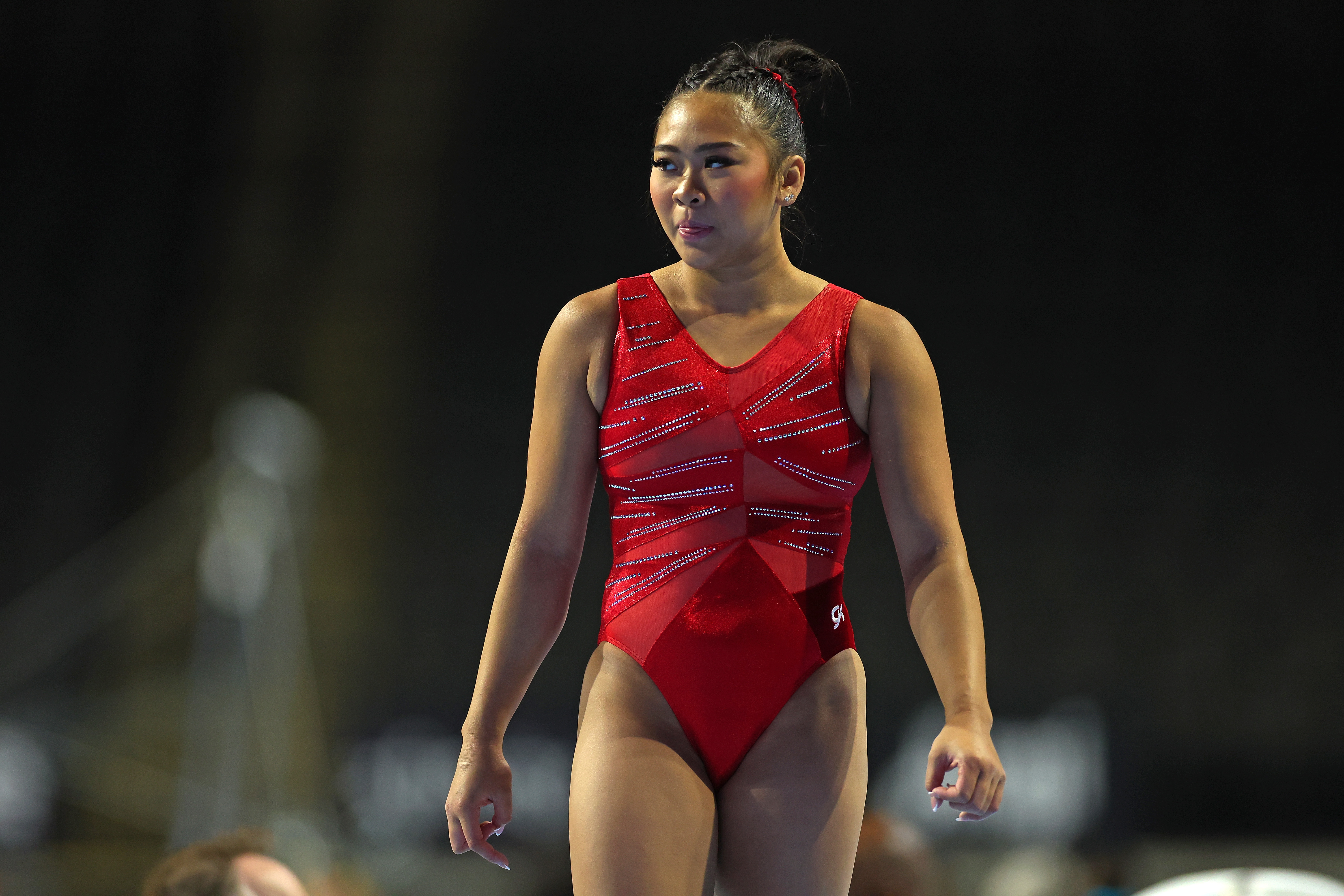 Suni Lee during a training session on August 4, 2023, in Hoffman Estates, Illinois. | Source: Getty Images