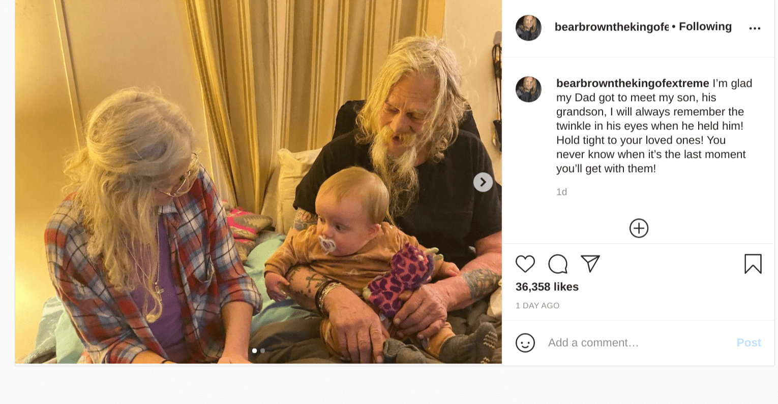 Bear Brown shared a loving tribute for his late dad, 2021. | Photo: Instagram/bearbrownthekingofextreme