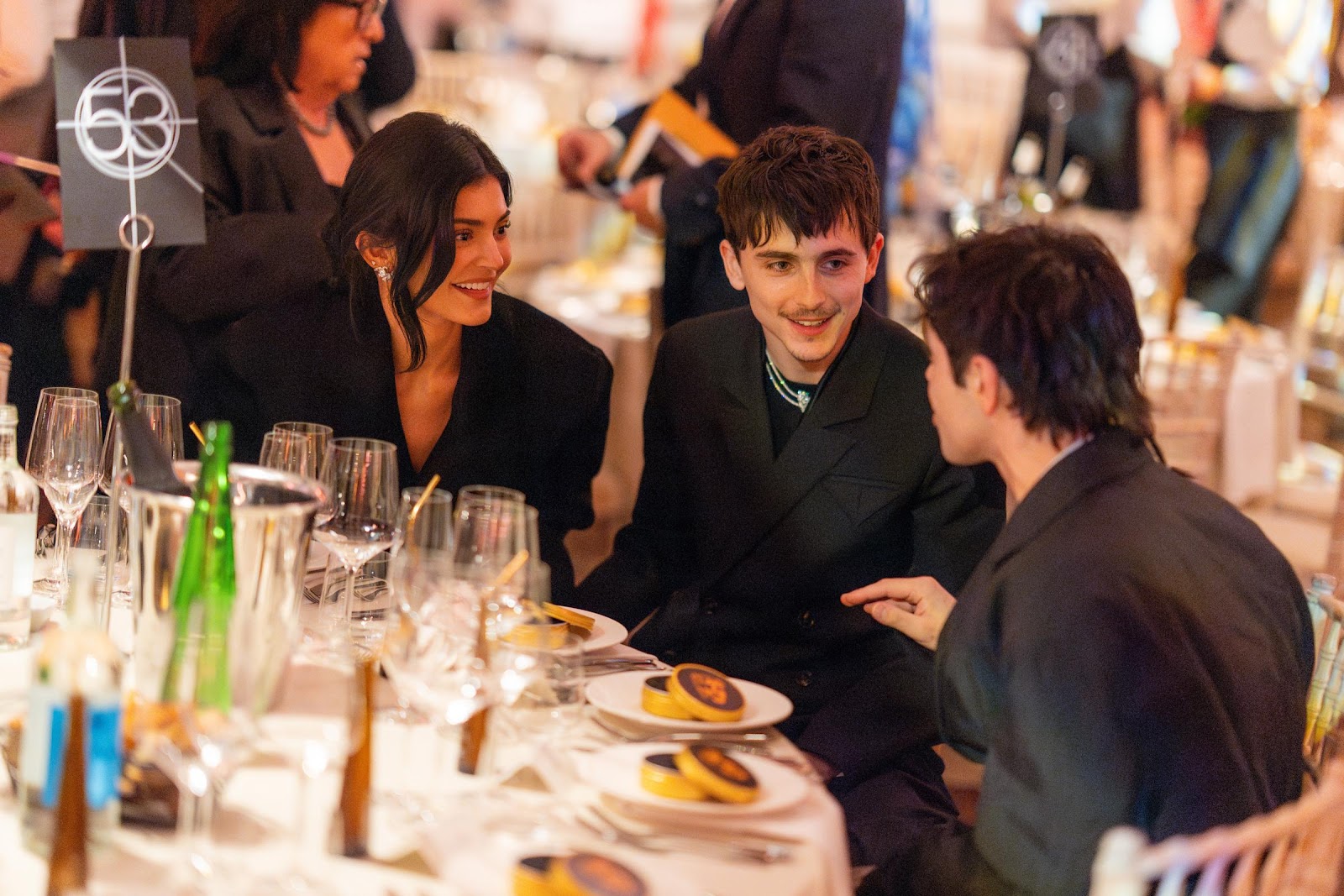 Kylie Jenner and Timothée Chalamet at the EE BAFTA Film Awards Dinner on February 16, 2025, in London, England | Source: Getty Images