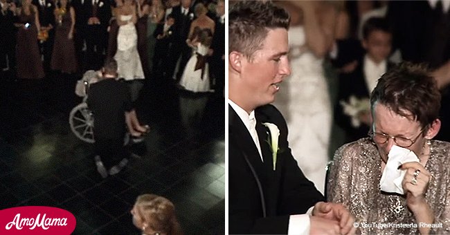 Groom drops to his knees to dance with mom who has ALS (video)