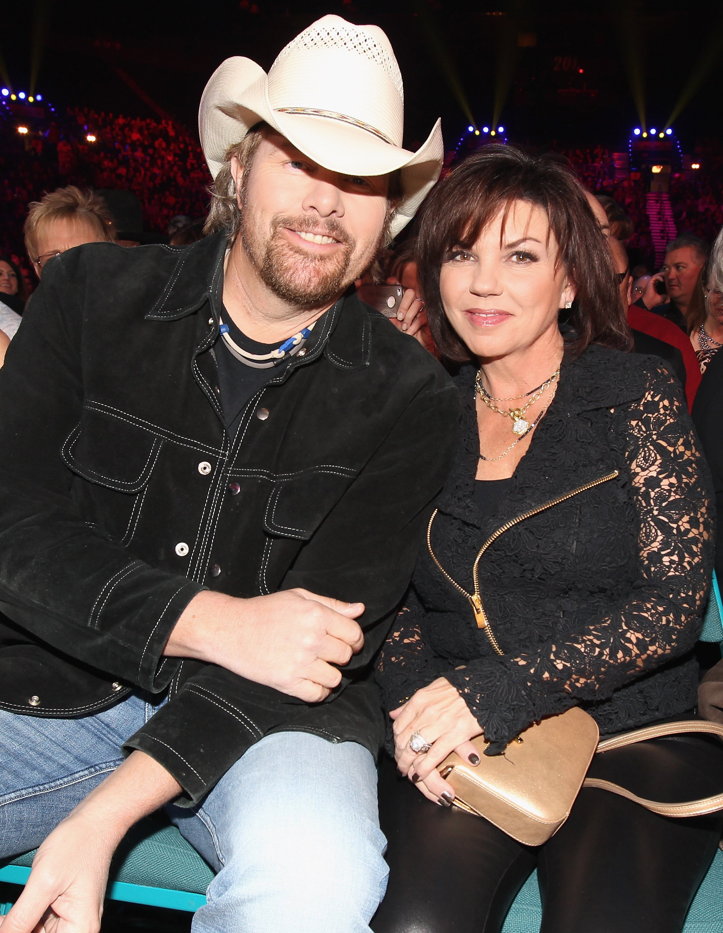 Musician Toby Keith and Tricia Lucus attend the American Country Awards 2011 at the MGM Grand Garden Arena on December 5, 2011 in Las Vegas, Nevada | Source: Getty Images