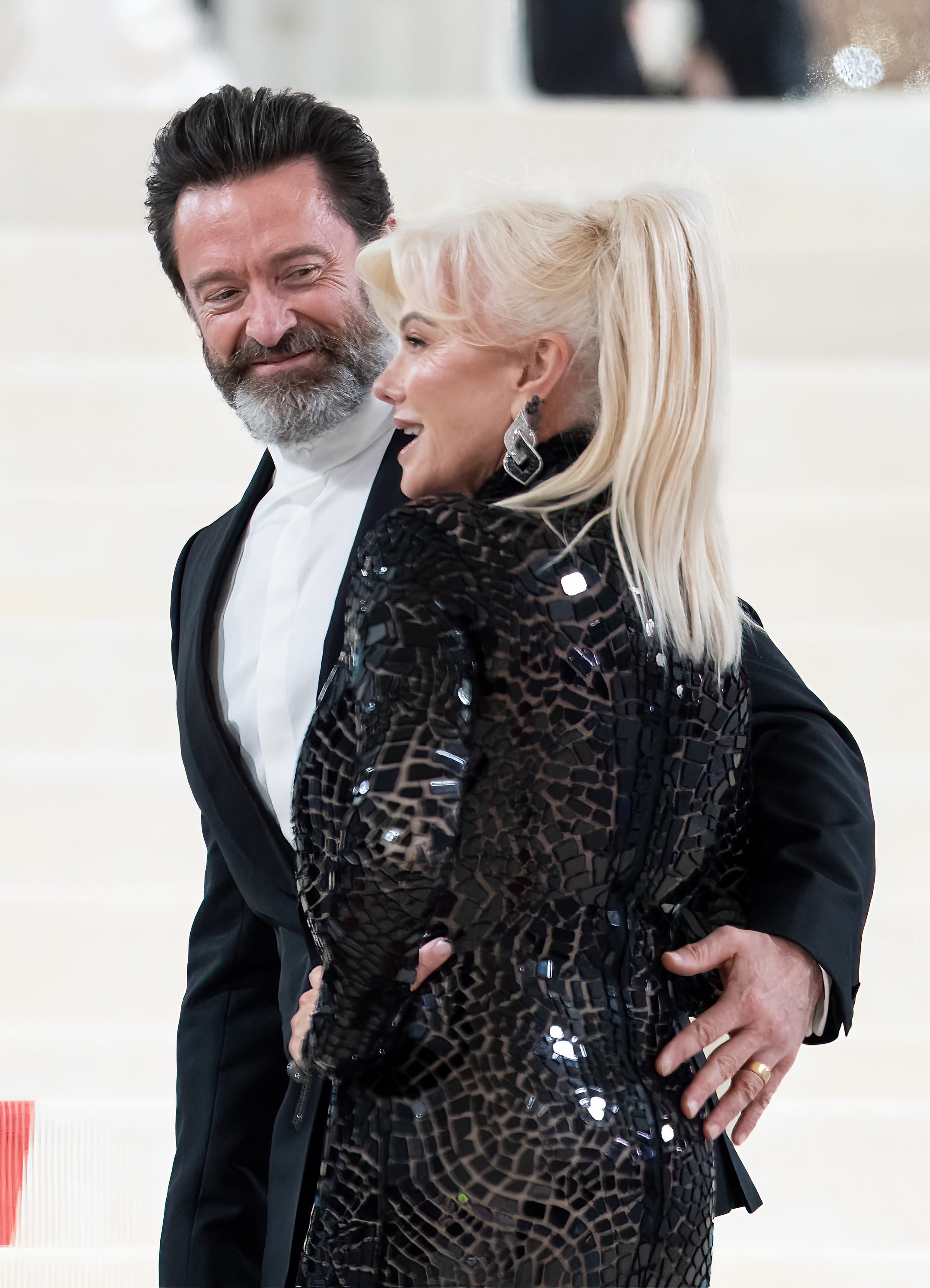 Hugh Jackman and Deborra-Lee Furness Jackman arrive at the 2023 Met Gala Celebrating "Karl Lagerfeld: A Line Of Beauty" at The Metropolitan Museum of Art in New York City. | Source: Getty Images