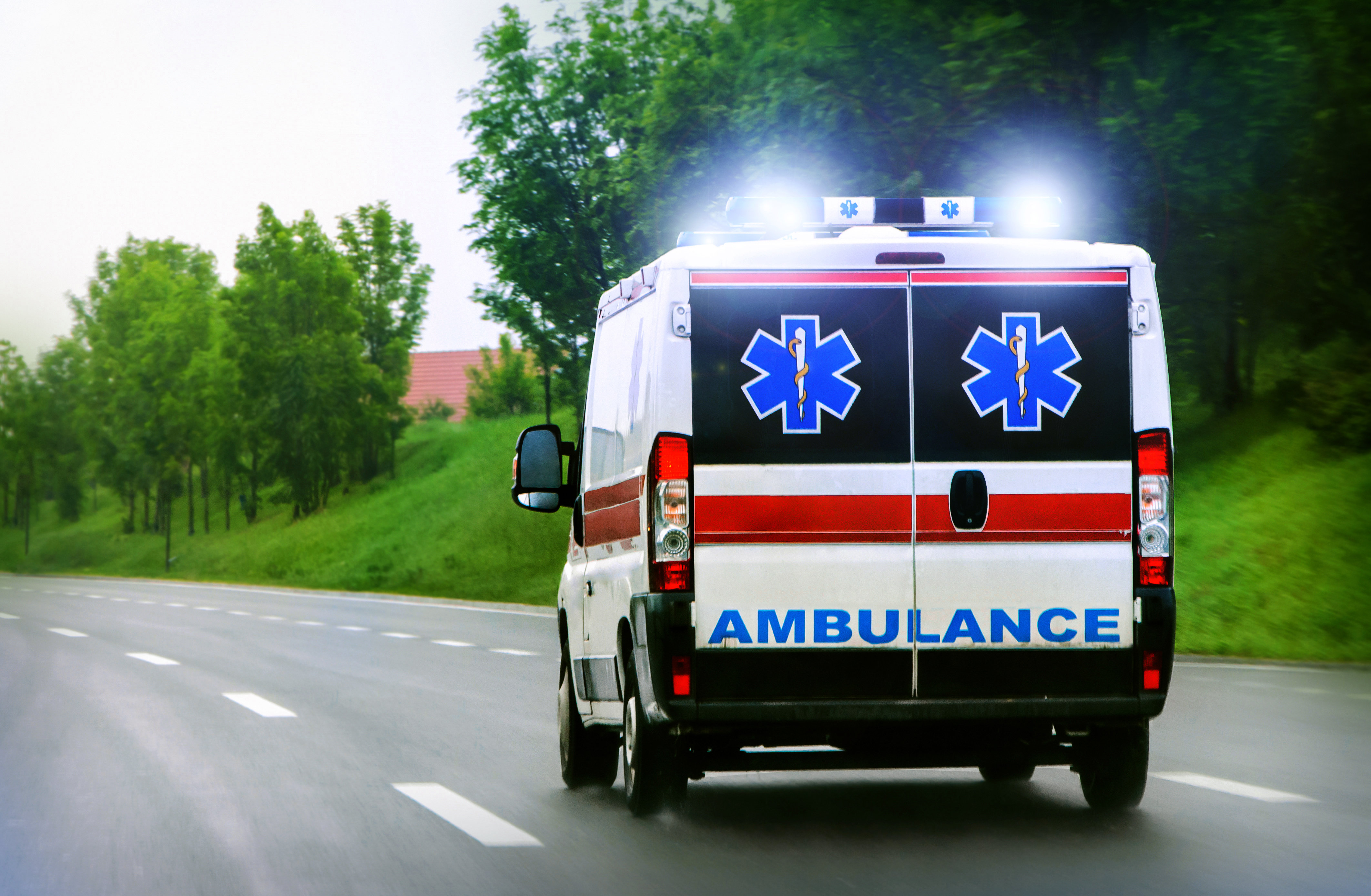 An ambulance on the road | Source: Shutterstock