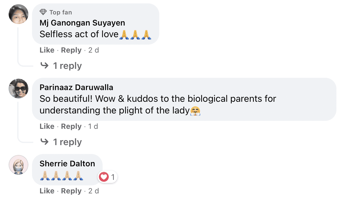 Netizens leave comments on Love What Matters' Facebook post. | Photo: facebook.com/lovewhatreallymatters