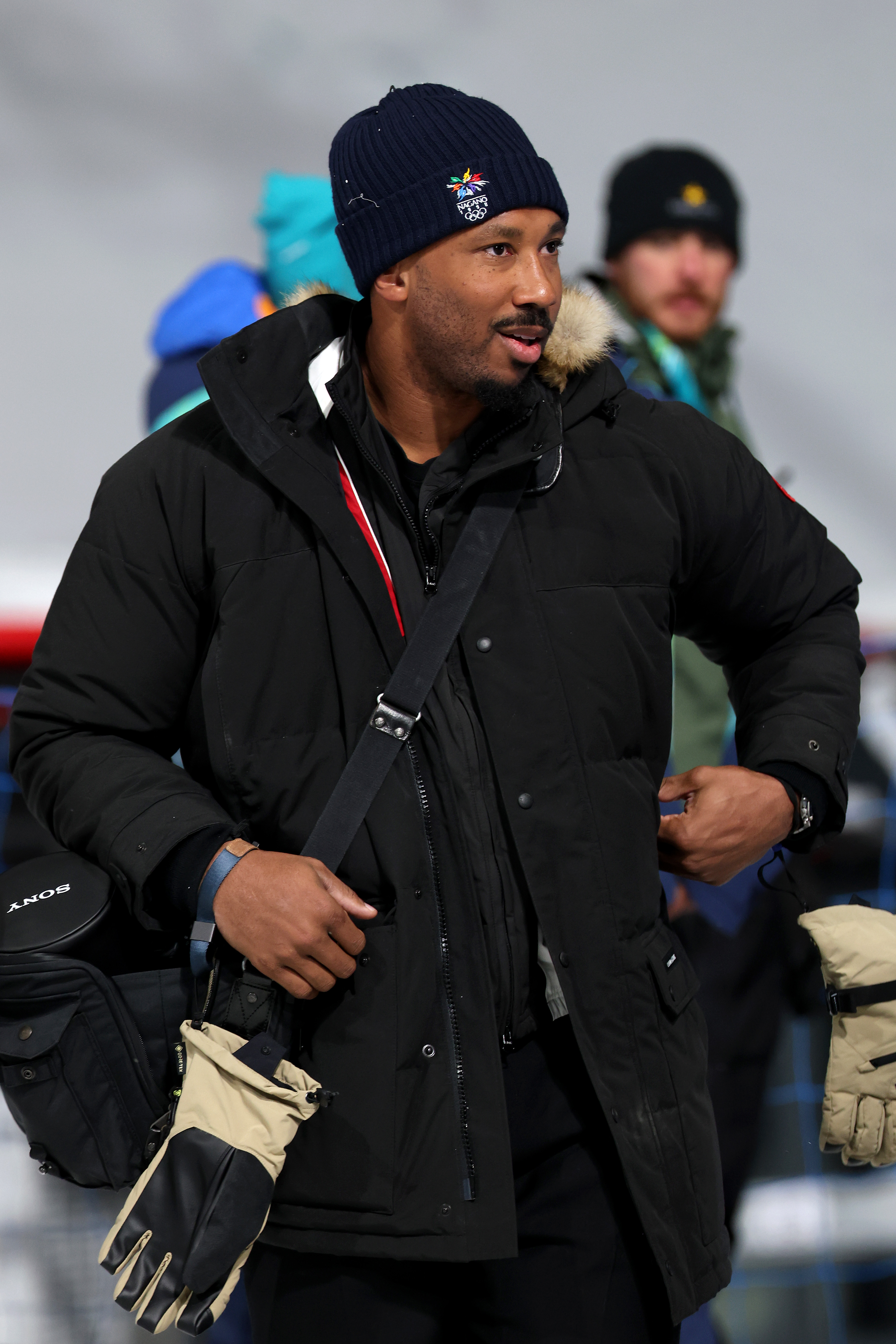 Myles Garrett attends the Women’s Snowboard Halfpipe Final during the Winter Olympic Games at Livigno Snow Park on February 12, 2026, in Livigno, Italy | Source: Getty Images