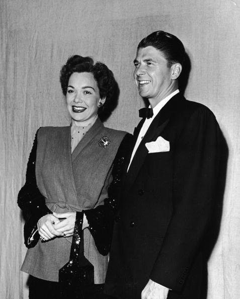 Ronald Reagan and Jane Wyman in Los Angeles, California on March 13, 1947. | Photo: Getty 