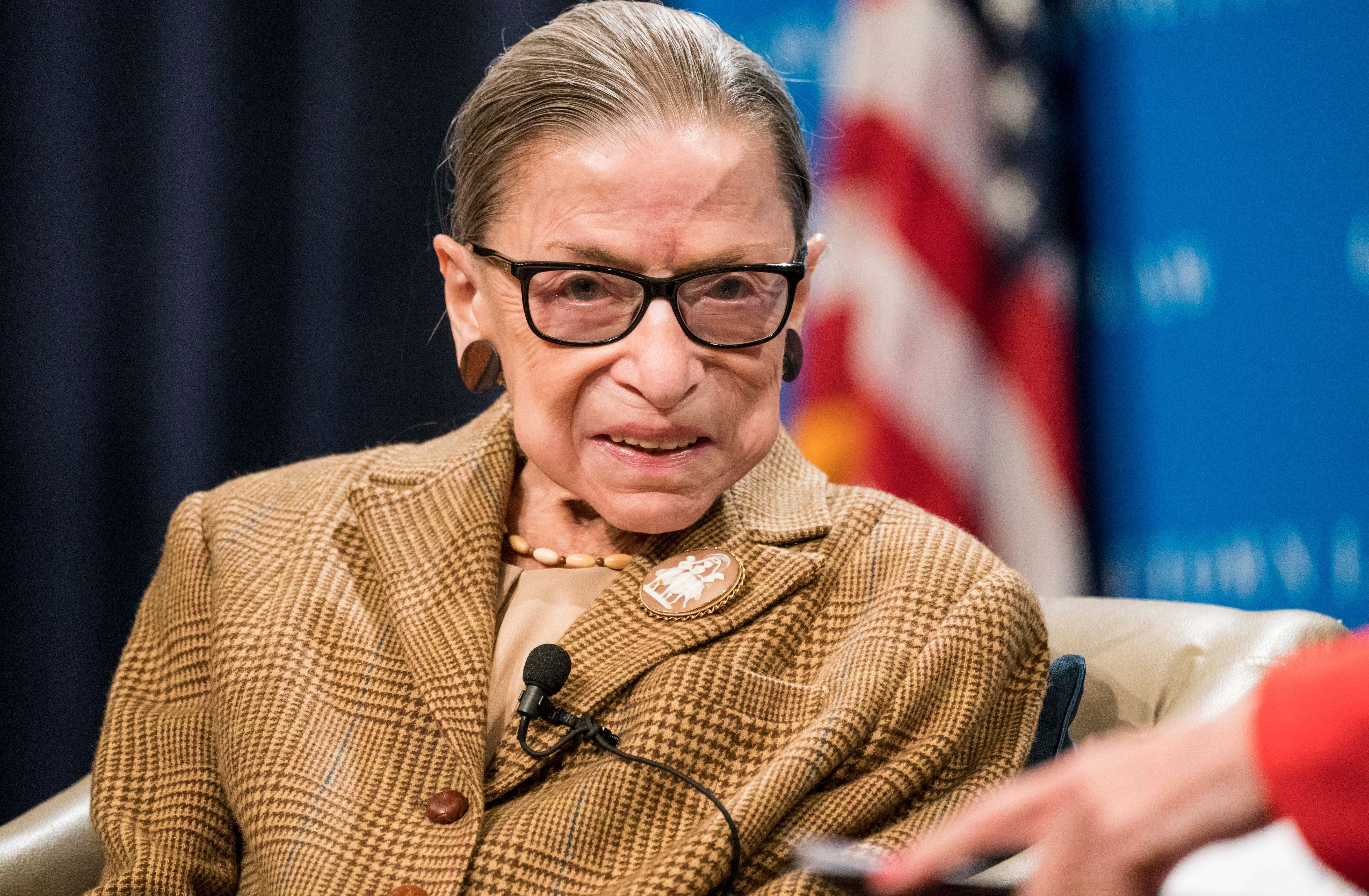 Ruth Bader Ginsburg during a discussion at the Georgetown University Law Center on February 10, 2020 in Washington, DC. | Source: Getty Images