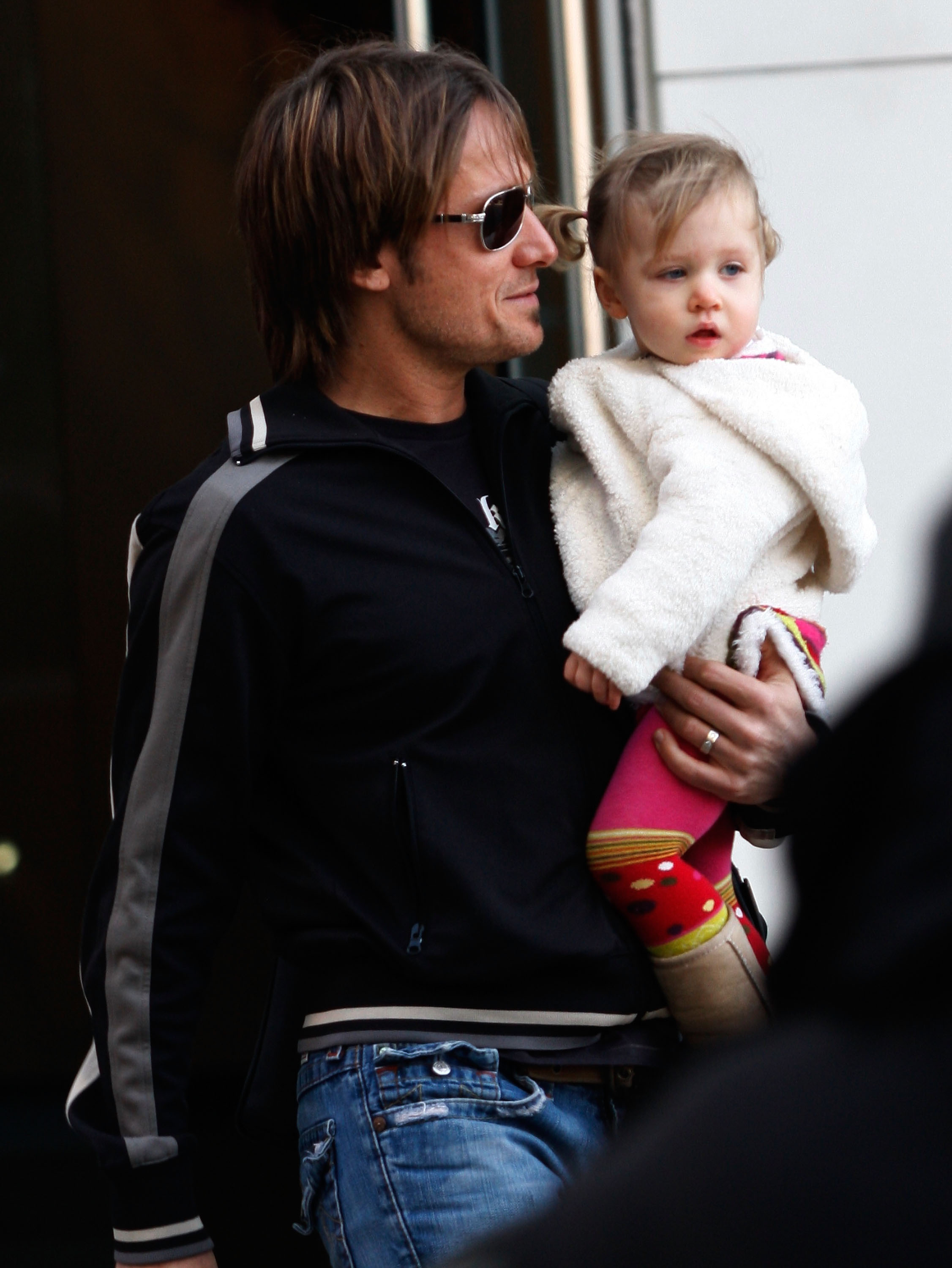 Keith Urban and Sunday Rose Kidman Urban are seen on the streets of Manhattan on November 17, 2009, in New York City.