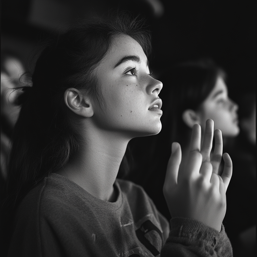 A young girl signing | Source: Midjourney