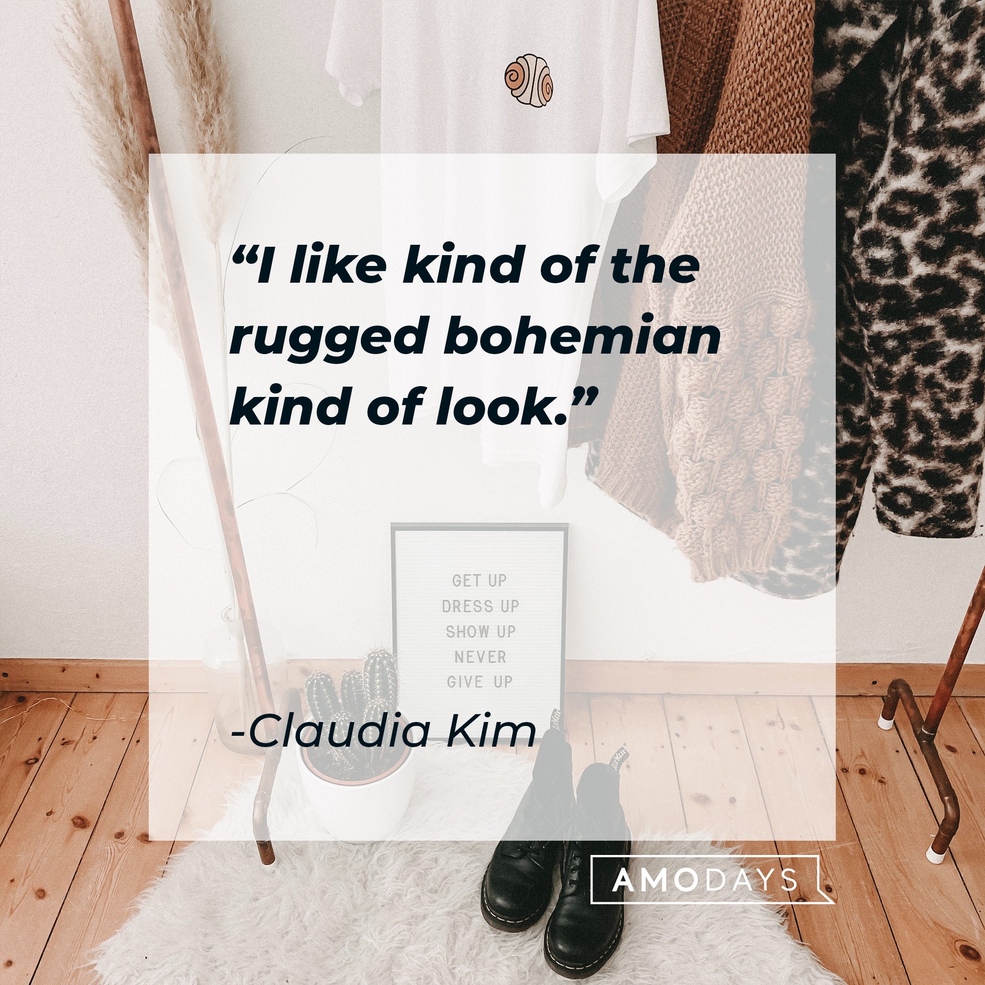 Claudia Kim's quote: "I like kind of the rugged bohemian kind of look." | Image: AmoDays 