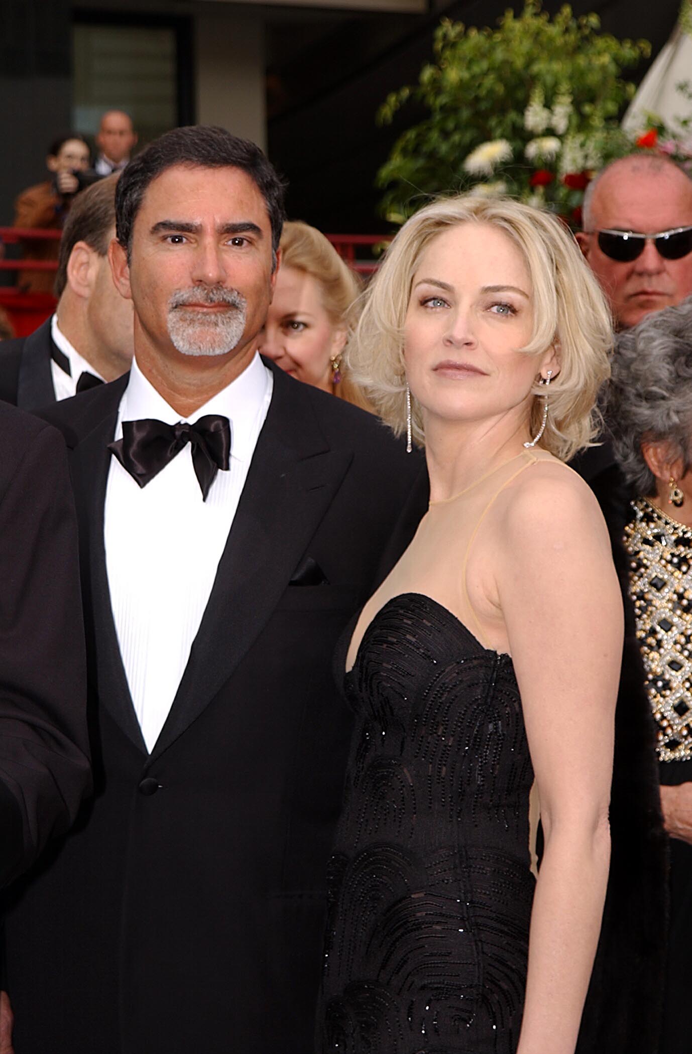 Sharon Stone and Phil Bronstein during The 74th Annual Academy Awards at Kodak Theater in Hollywood, California, United States. | Source: Getty Images