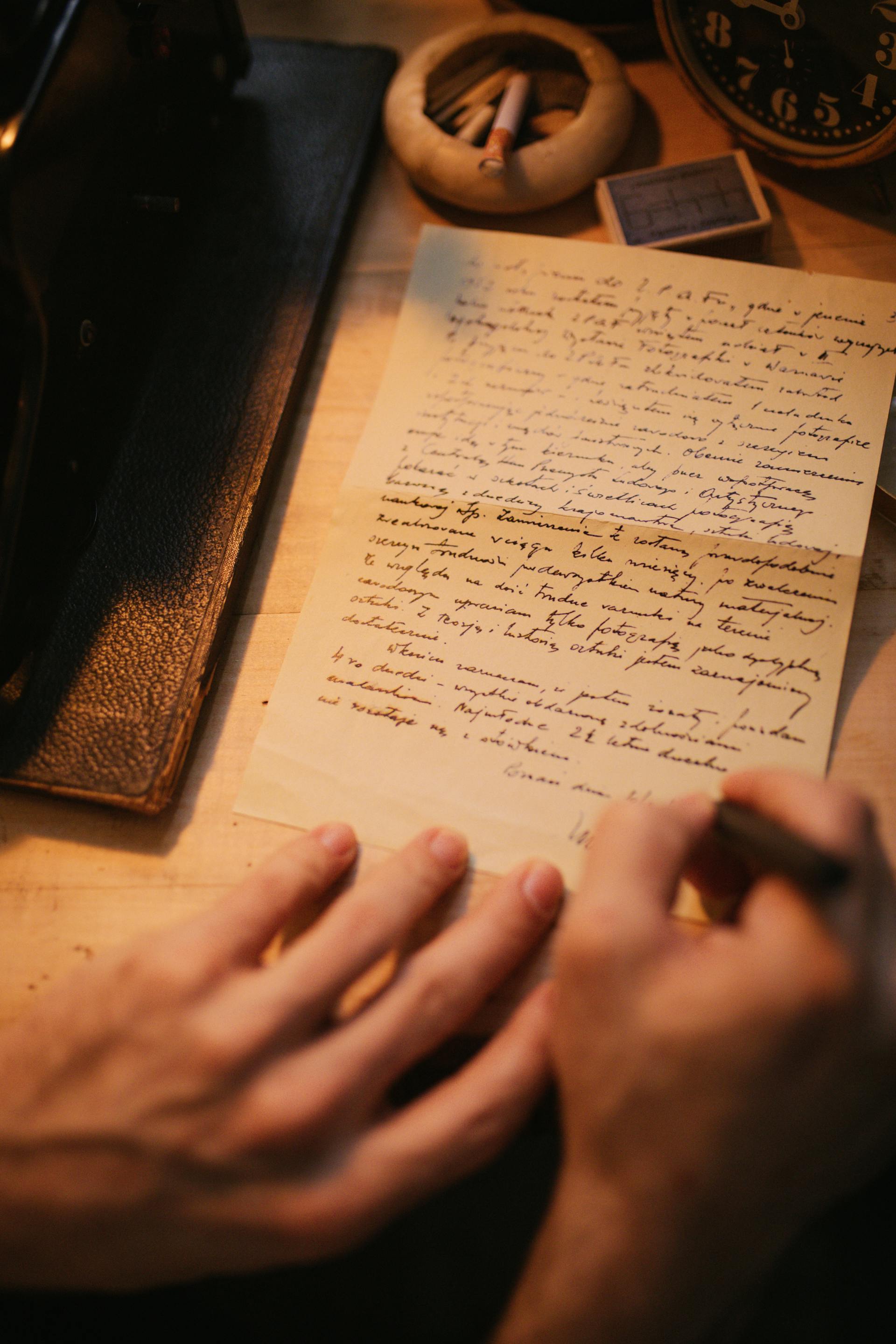 A person writing a letter | Source: Pexels