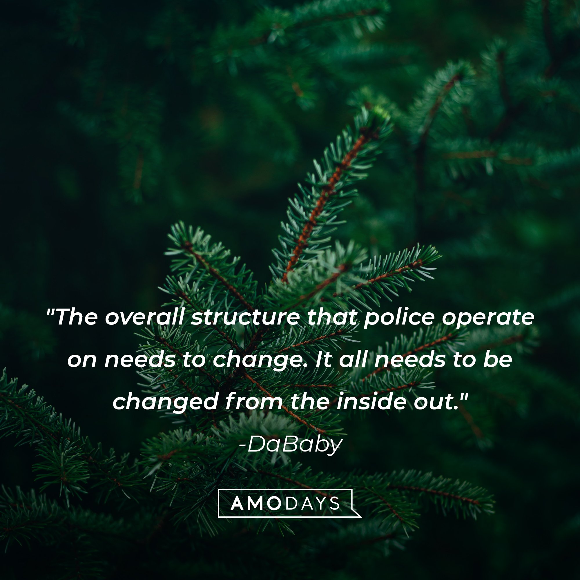 DaBaby‘s quote: "The overall structure that police operate on needs to change. It all needs to be changed from the inside out." | Image: AmoDays