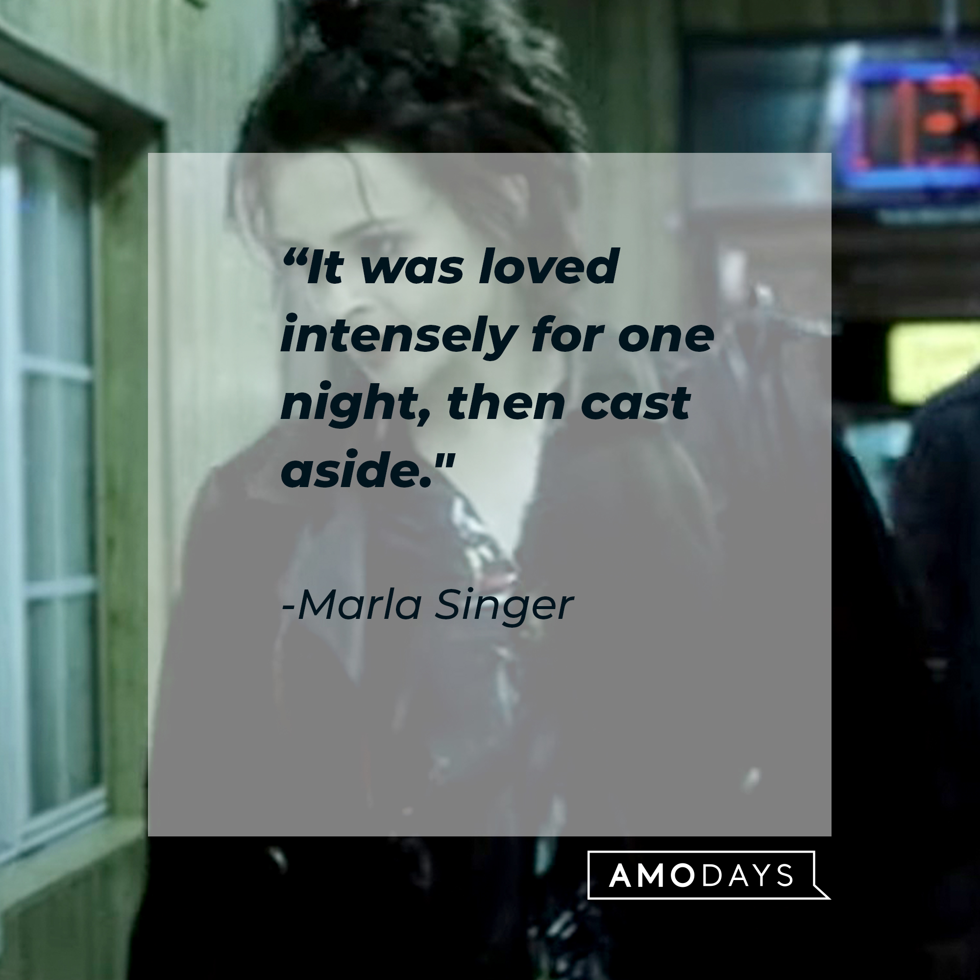 An image of Marla Singer with her quote:It was loved intensely for one night, then cast aside.!”| Image: facebook.com/FightClub
