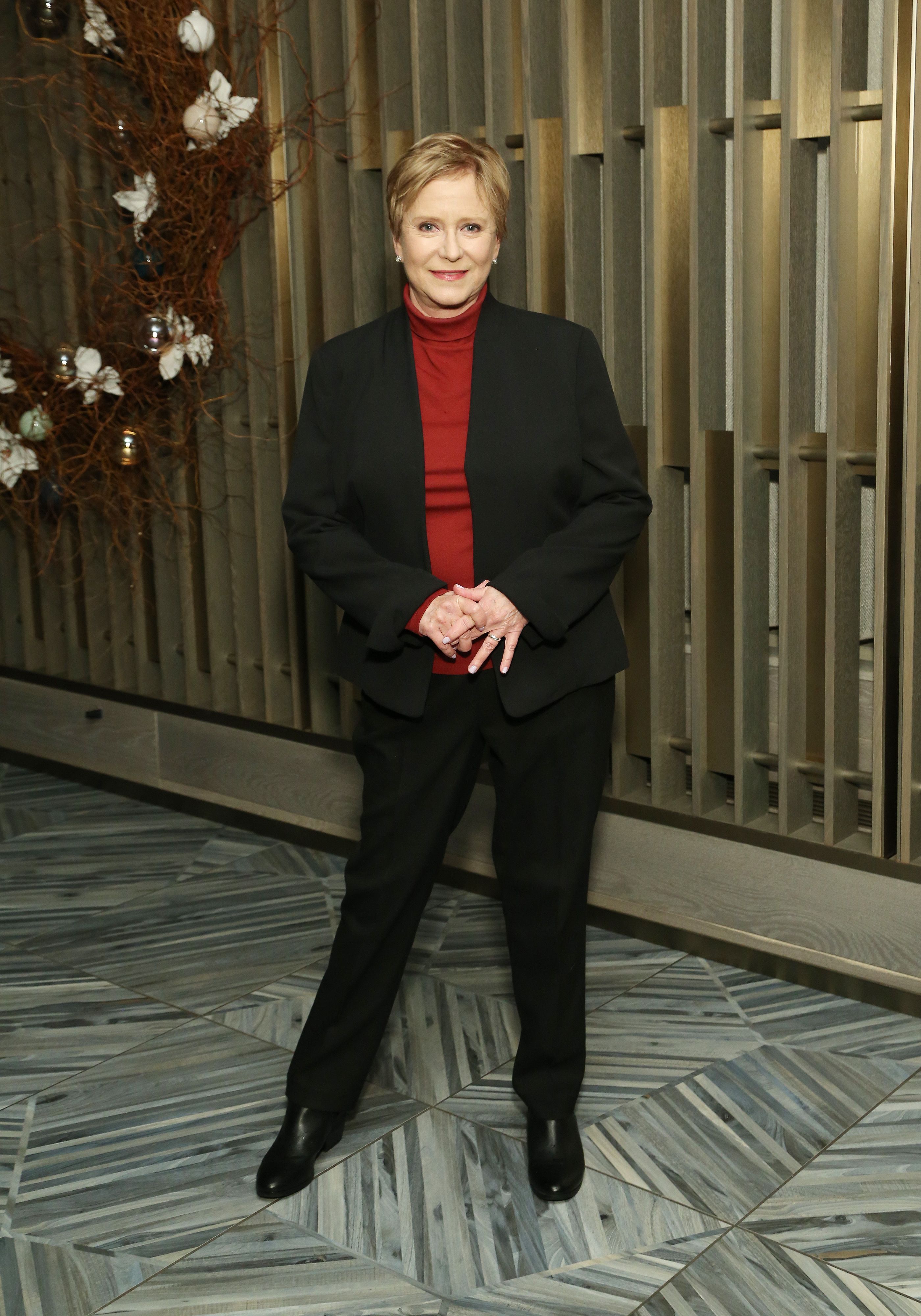 Eve Plumb attends the Cinema Society's special screening of Togo at iPic Fulton Market on December 09, 2019 in New York City. | Source: Getty Images