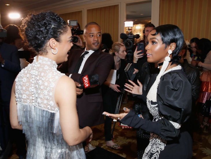 Janelle Monae and Tessa Thompson attend a red carpet event together | Source: Getty Images/GlobalImagesUkraine
