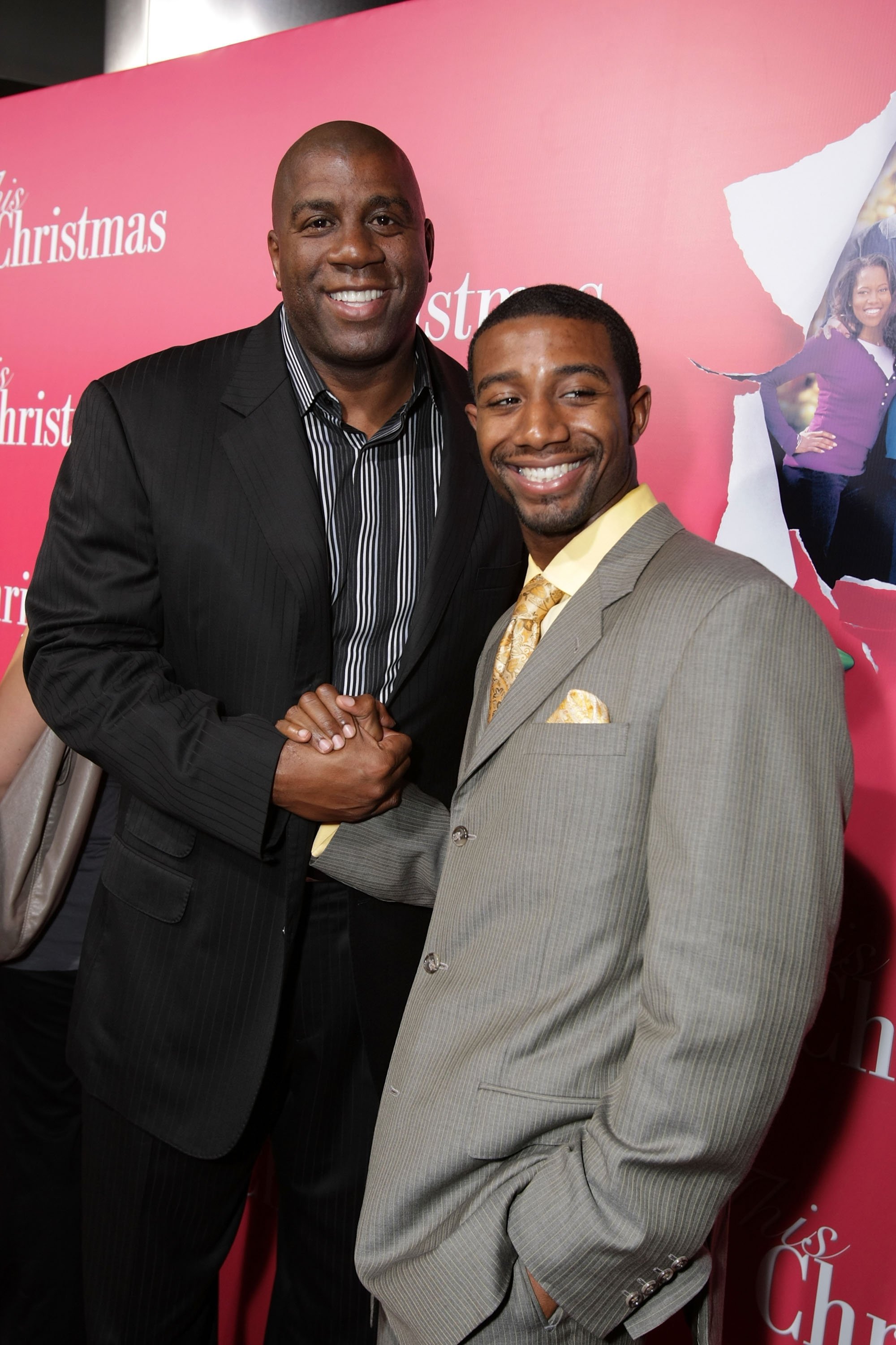 Earvin "Magic" Johnson and son Andre Johnson at the "This Christmas" premiere at the Cinerama Dome on November 12, 2007 | Photo: GettyImages