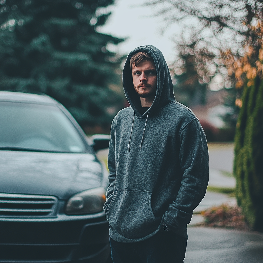Een man staat naast zijn auto | Bron: Midjourney