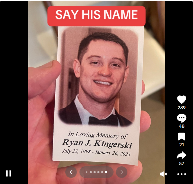 Ryan Kingerski, from a post dated February 3, 2025 | Source: Tiktok/@blurrybutblooming